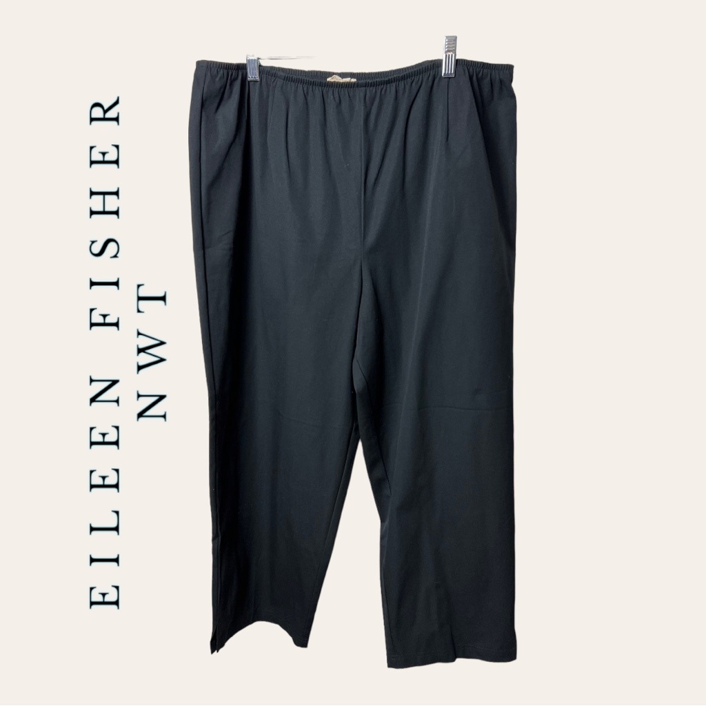 Women’s Eileen Fisher Nwt Pants Size 2x Black In Color